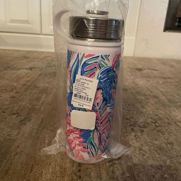 NEW Lilly Pulitzer x Pottery Barn Slim Bennet Blue Water Bottle - Picture 3 of 4